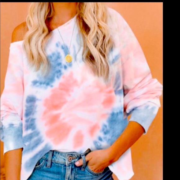 HOST PICK TYE DYE VIBRANT COLORS TEE PINK,BLUE - Picture 1 of 4